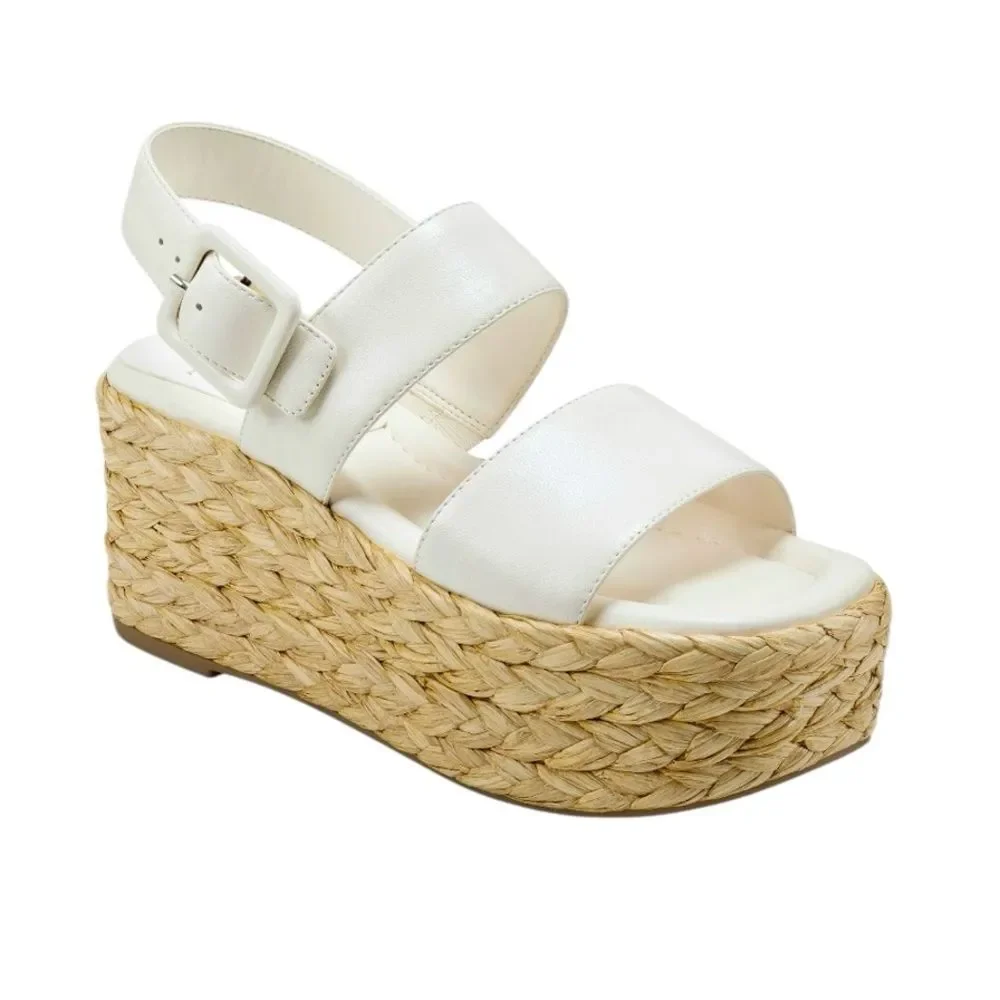NWT MARC FISHER LTD PATRYCE‎ PLATFORM WEDGE SANDAL IN IVORY BRAND NEW IN BOX